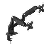 MX17-124 Dual Arm Gas Spring Monitor Mount, Adjustable VESA Stand for 17–32 Inch Screens, Full Motion Swivel & Tilt