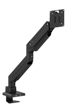 MX18-112 Single Arm Gas Spring Monitor Mount, Adjustable VESA Stand for 17–32 Inch Screens, Full Motion Swivel & Tilt, Height Adjustable Desk Arm for Office and Home