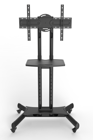 TVCART-151X Rotating TV Cart, Vertical/Horizontal Mobile TV Stand with Wheels, Height Adjustable for 32–75 Inch Flat Screens