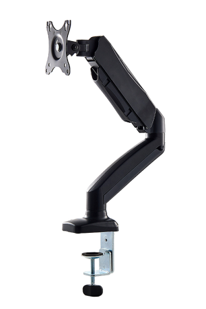 MX08-112 Full Motion Single Monitor Mount, Gas Spring Arm for 13-32" Screens, Height Adjustable Desk Clamp & Grommet Base
