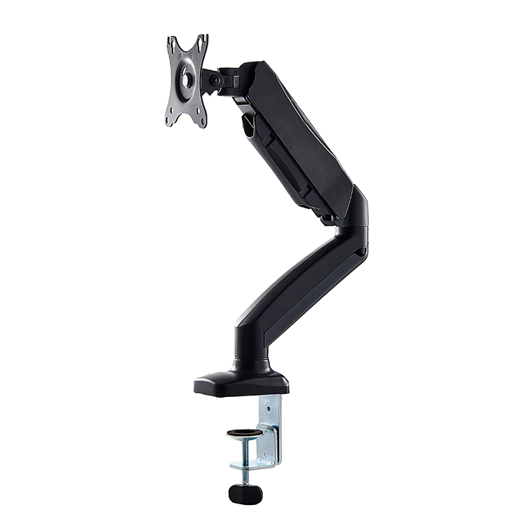 MX08-112 Full Motion Single Monitor Mount, Gas Spring Arm for 13-32" Screens, Height Adjustable Desk Clamp & Grommet Base